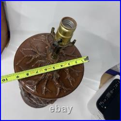 Vintage 1970s LARGE Ceramic Owl Table Lamp Brown Corded Works Statement Piece