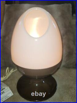 Vintage 1971 CN Burman Signed Egg Table Lamp With Tag Retro 70's