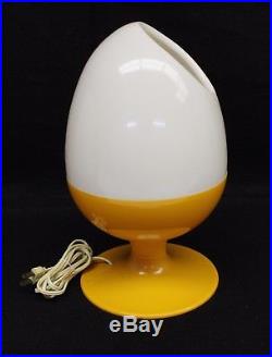 Vintage 1971 Mid-Century Yellow Plastic Egg Table Lamp Space Age C. N Burman