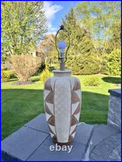 Vintage 1983 Casual Lamps of California Pottery Incised Table Lamp 34 Tall