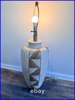 Vintage 1983 Casual Lamps of California Pottery Incised Table Lamp 34 Tall