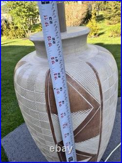 Vintage 1983 Casual Lamps of California Pottery Incised Table Lamp 34 Tall
