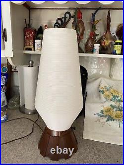Vintage 19 Tall Beehive Table Lamp White MCM