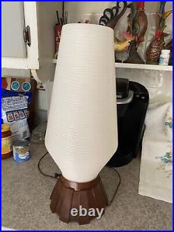 Vintage 19 Tall Beehive Table Lamp White MCM