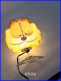 Vintage 2004 Classic Garfield Bobble Head Pebble Plastic Table Lamp Pre-owned