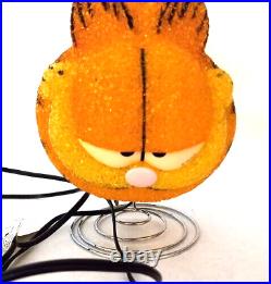 Vintage 2004 Classic Garfield Bobble Head Pebble Plastic Table Lamp Pre-owned