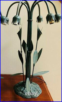 Vintage 25 Tiffany Style Heavy Metal Table Lamp Cala Lilly Tulip -No Shades
