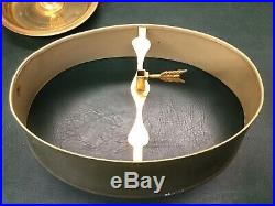 Vintage 2 Arm Brass Bouillotte Tole Shade Table Desk Lamp