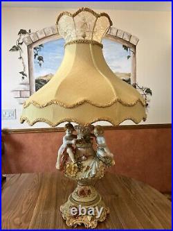 Vintage 2 Italian Porcelain Capodimonte Lamp