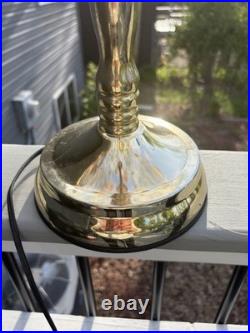 Vintage 3 Way Touch Lamp 21 6 Panels Gold With Blue Rose With Silver Sparkles