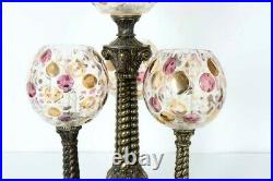 Vintage 4 Globes Bronze & glass Table Lamp, 22 high