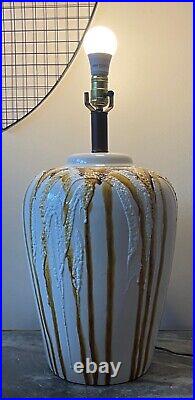 Vintage 60s 70s Sunset Cosco Ceramic Drip Glaze Lamp Mid Century Modern Lighting