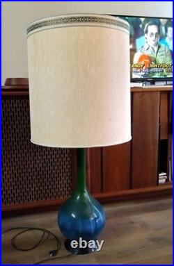 Vintage 60s Blue Green Lamp Mid Century Modern Atomic Era
