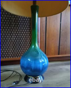 Vintage 60s Blue Green Lamp Mid Century Modern Atomic Era