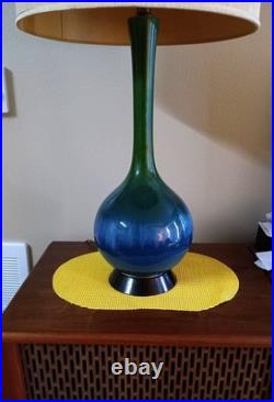 Vintage 60s Blue Green Lamp Mid Century Modern Atomic Era