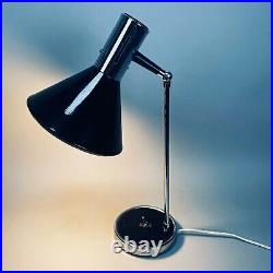 Vintage 60s Italian MCM Black+Chrome Articulating Table Desk Lamp Made in Italy