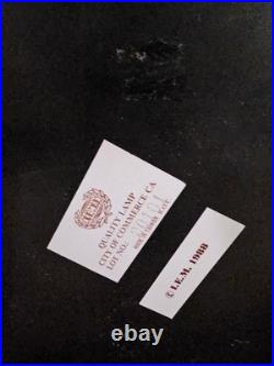 Vintage 80s Hollywood Regency MCM Pink 6 Calla Lily Brass Table Lamp 34 3 Way