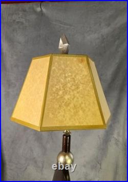 Vintage ARTMAX Post Modern Sculptural Plaster Twisted Triangle Table Lamp