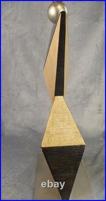 Vintage ARTMAX Post Modern Sculptural Plaster Twisted Triangle Table Lamp