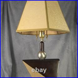 Vintage ARTMAX Post Modern Sculptural Plaster Twisted Triangle Table Lamp