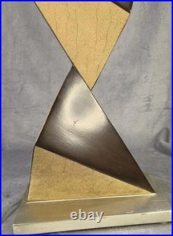 Vintage ARTMAX Post Modern Sculptural Plaster Twisted Triangle Table Lamp Vintage ARTMAX Post Modern Sculptural Plaster Twisted Triangle Table Lamp