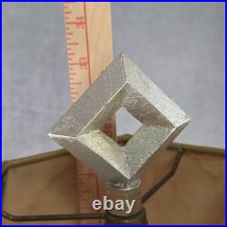 Vintage ARTMAX Post Modern Sculptural Plaster Twisted Triangle Table Lamp