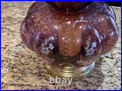 Vintage Accurate Casting Bubble Purple Table Lamp Hollywood Regency Floral Decal Vintage Accurate Casting Bubble Purple Table Lamp Hollywood Regency Floral Decal