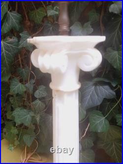 Vintage Alabaster Column Pillar Tall Table Lamp Neoclassical Italian Marble