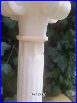 Vintage Alabaster Column Pillar Tall Table Lamp Neoclassical Italian Marble