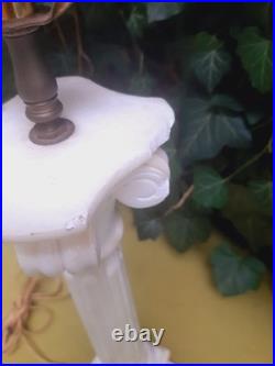 Vintage Alabaster Column Pillar Tall Table Lamp Neoclassical Italian Marble