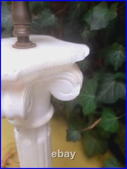 Vintage Alabaster Column Pillar Tall Table Lamp Neoclassical Italian Marble