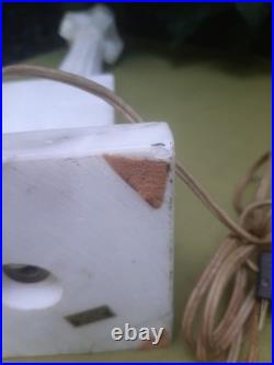 Vintage Alabaster Column Pillar Tall Table Lamp Neoclassical Italian Marble