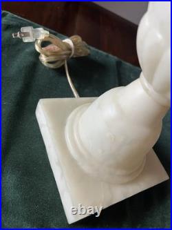 Vintage Alabaster Table Lamp Carved Stone Urn Hollywood Regency 15 Working