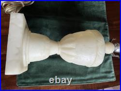 Vintage Alabaster Table Lamp Carved Stone Urn Hollywood Regency 15 Working