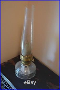 Vintage Aladdin Table Top Lamp No. 23 Kerosene Oil Lantern Brass Glass Fount NOS