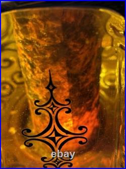 Vintage Amber Glass Gothic Table Lamp 1971 EF EF Industries Inc. Light