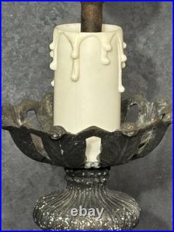 Vintage Amber Glass Gothic Table Lamp 1971 EF EF Industries Inc. Light