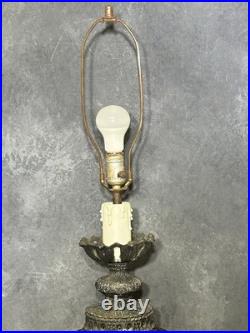 Vintage Amber Glass Gothic Table Lamp 1971 EF EF Industries Inc. Light