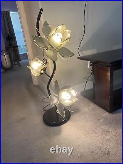 Vintage Anthony California Hollywood Regency Lotus Table Lamp Deco Flower 1980s