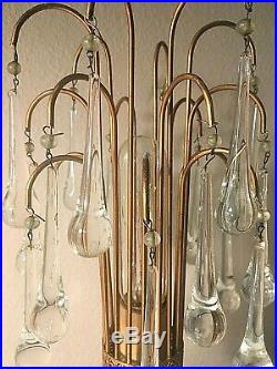 Vintage Antique ART DECO Hollywood Regency Glass Teardrop Waterfall TABLE LAMP