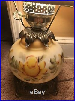 Vintage Antique Glass Globe Gone With The Wind Hurricane Lamp Pool Bar Light