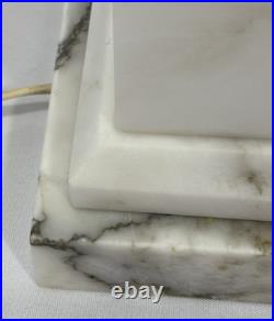 Vintage Antique Italian Hand Carved Marble & Alabaster Table Lamp Neoclassical