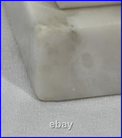 Vintage Antique Italian Hand Carved Marble & Alabaster Table Lamp Neoclassical