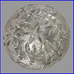 Vintage Antique Pressed & Cut Glass Boudoir Table Lamp w Flowers & Butterflies