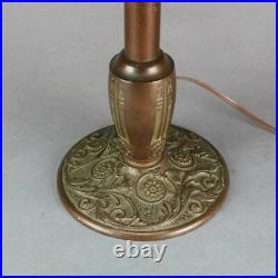 Vintage Antique Reverse Painted Beach Scene Table Lamp