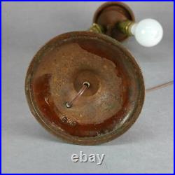 Vintage Antique Reverse Painted Beach Scene Table Lamp