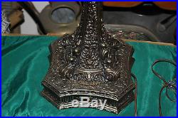 Vintage Arabic Islamic Medieval Gothic Table Lamp-Slag Glass-LARGE-Candelabra-#1