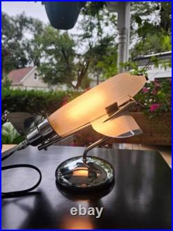Vintage Art Deco 12 Airplane Table Lamp Chrome Frosted Glass Wings Pilot DC3 Vintage Art Deco 12 Airplane Table Lamp Chrome Frosted Glass Wings Pilot DC3