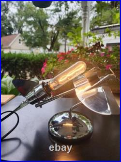Vintage Art Deco 12 Airplane Table Lamp Chrome Frosted Glass Wings Pilot DC3 Vintage Art Deco 12 Airplane Table Lamp Chrome Frosted Glass Wings Pilot DC3
