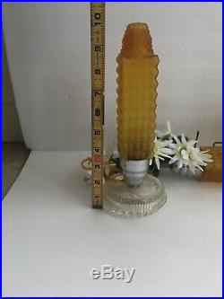 Vintage Art Deco Boudoir Skyscraper Torpedo Bullet Lamps & Headboard Lamp Gold